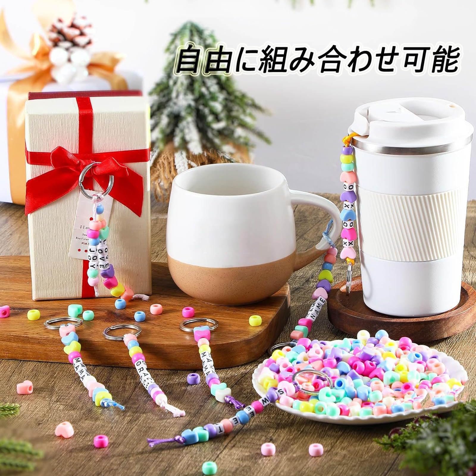 Amazon | Refoiner アルファベット ビーズ アクセサリー イニシャル